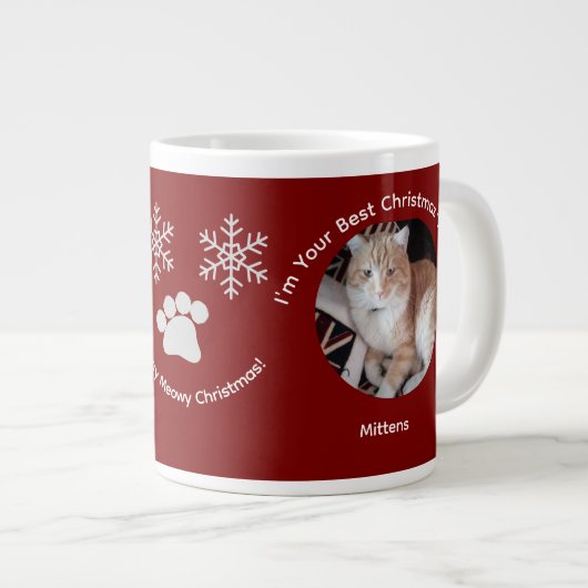 Aangepaste Beste Kerstcadeau Kat Foto Speciale Mok (Voorkant rechts)