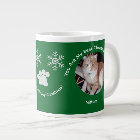 Aangepaste Beste Kerstcadeau Kat Foto Speciale Mok (Voorkant rechts)