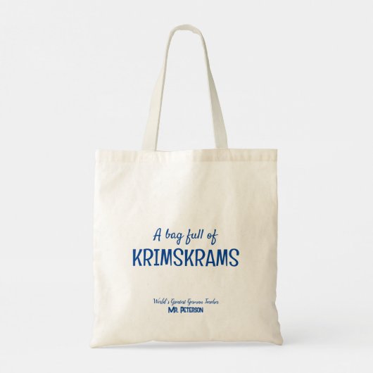 Aangepaste beste leraar moderne leuke canvas tas (Achterkant)