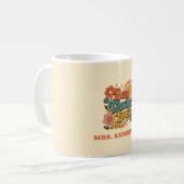 Aangepaste Beste Leraar Ooit Bloemige Retro Naam Koffiemok (Voorkant links)