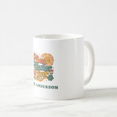 Aangepaste Beste Leraar Ooit Bloemige Retro Naam Koffiemok (Voorkant rechts)