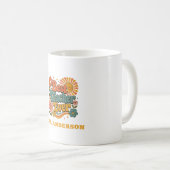 Aangepaste Beste Leraar Ooit Bloemige Retro Naam Koffiemok (Voorkant rechts)