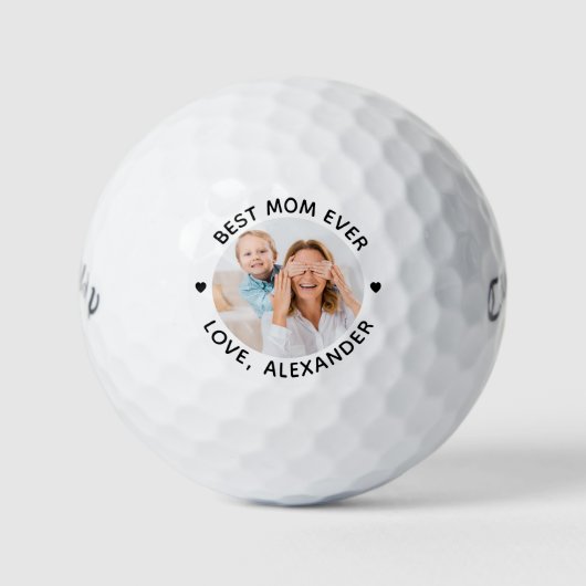 Aangepaste beste mam ooit - Aangepaste fotokalende Golfballen (Voorkant)
