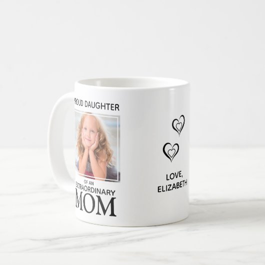 Aangepaste beste mam ooit foto koffiemok (Voorkant links)