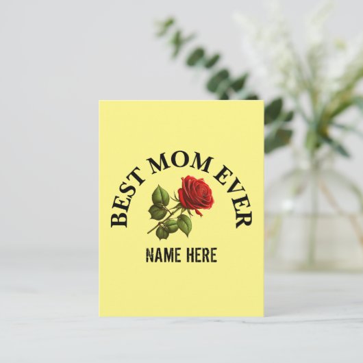 Aangepaste Beste Mam Ooit Moeder Naam Briefkaart (Staand voorkant)