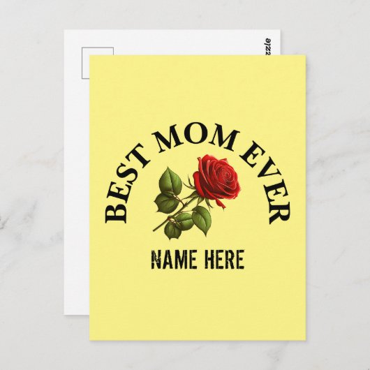 Aangepaste Beste Mam Ooit Moeder Naam Briefkaart (Voorkant / Achterkant)