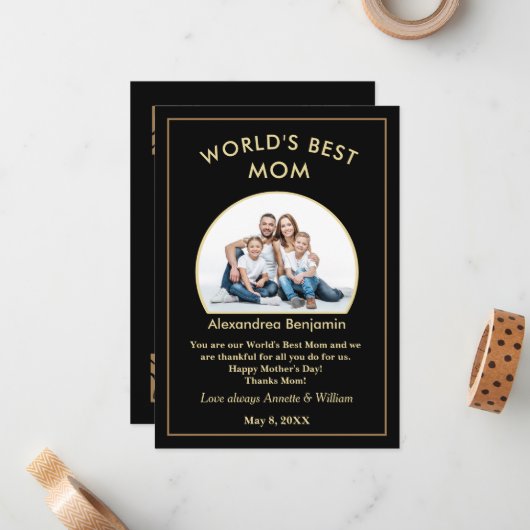 Aangepaste Beste Moeder Moeder Familie Foto Person Notitiekaartje (Voorkant / Achterkant in situ)