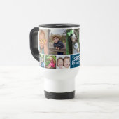 Aangepaste Beste Moeder Ooit Blauw 10 Foto Collage Reisbeker (Voorkant links)