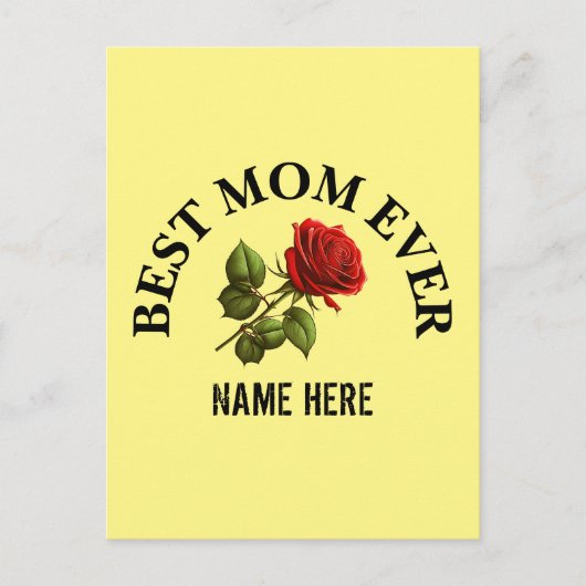 Aangepaste Beste Moeder Ooit Moeder Naam  Briefkaart (Voorkant)