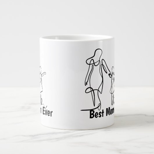 Aangepaste 'Beste moeder ooit' tweekleurige mok, 4 Grote Koffiekop (Voorkant)