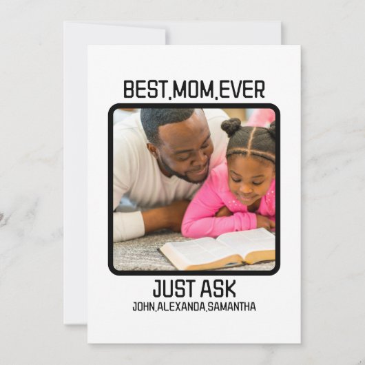Aangepaste Beste Moeder Ooit Vraag Kind Naam Foto Feestdagenkaart (Voorkant)