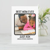 Aangepaste Beste Moeder Ooit Vraag Kind Naam Foto Feestdagenkaart (Staand voorkant)