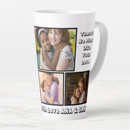 Aangepaste Beste MOM Ever Multi Photo Latte Mok (Rechterhoek)