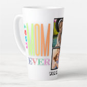 Aangepaste Beste MOM Ever Multi Photo Latte Mok (Linkerhoek)