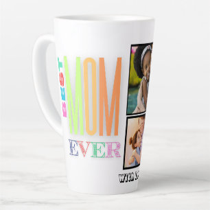 Aangepaste Beste MOM Ever Multi Photo Latte Mok