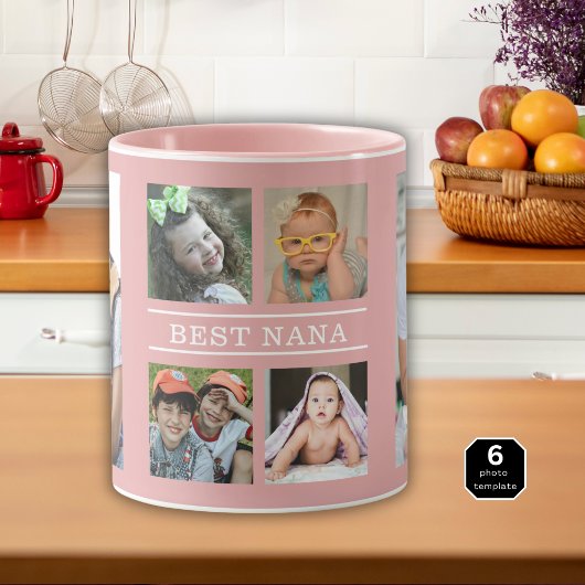 Aangepaste Beste Nana Kleinkinderen 6 Foto Collage Mok