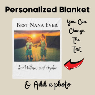Aangepaste beste Nana-ooit foto Fleece Deken