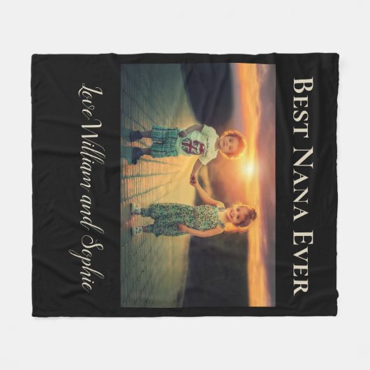 Aangepaste beste Nana-ooit foto Fleece Deken (Voorkant (Horizontaal))