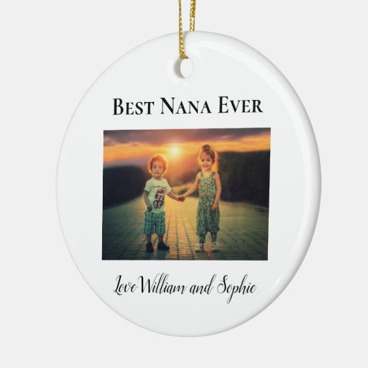 Aangepaste beste Nana-ooit foto Keramisch Ornament (Links)