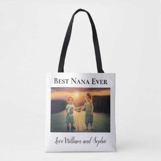 Aangepaste beste Nana-ooit foto Tote Bag (Voorkant)