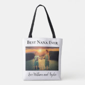 Aangepaste beste Nana-ooit foto Tote Bag (Achterkant)