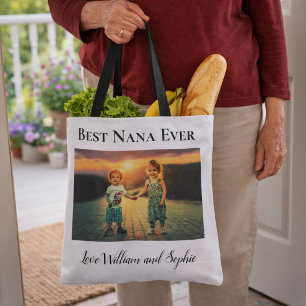 Aangepaste beste Nana-ooit foto Tote Bag
