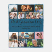 Aangepaste beste oma ooit 12 fotocollage elegant fleece deken (Voorkant)