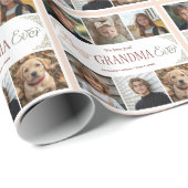 Aangepaste Beste Oma Ooit 6 Fotocollage Cadeaupapier (Rol Hoek)