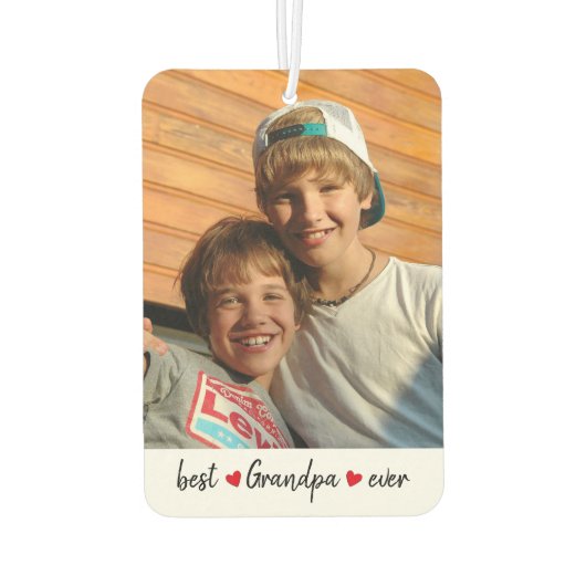 Aangepaste beste opa ooit 2 foto luchtverfrisser (Achterkant)