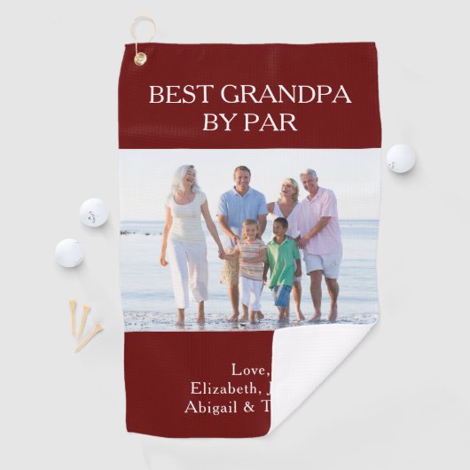 Aangepaste beste opa op foto's golfhanddoek (Insitu)