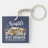 Aangepaste 'Beste Opa ter Wereld 3 Foto' Sleutelhanger (Achterkant)