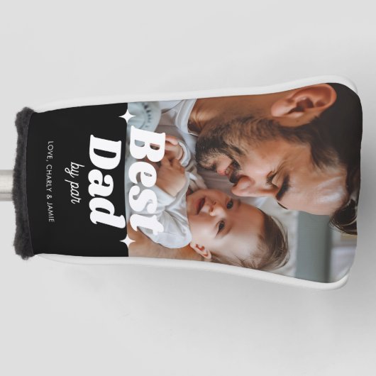 Aangepaste Beste Pap Door Par Retro Cool Foto Golfheadcover (Voorkant)