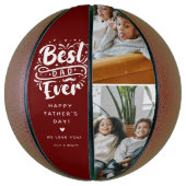 Aangepaste Beste Pap Ooit 2 Foto Keepsake Basketbal (Verticaal)