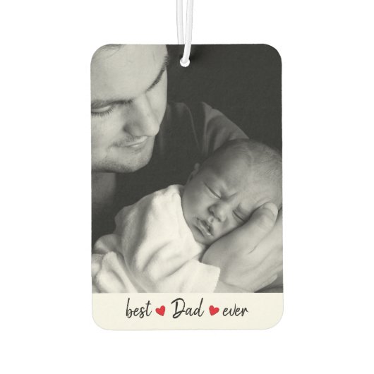 Aangepaste beste papa ooit 2 foto luchtverfrisser (Achterkant)
