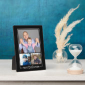 Aangepaste beste papa ooit 3 foto collage zwart fotoplaat (Zijkant)