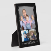 Aangepaste beste papa ooit 3 foto collage zwart fotoplaat (Zijkant)