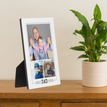 Aangepaste beste papa ooit 3 fotocollage wit