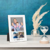 Aangepaste beste papa ooit 3 fotocollage wit fotoplaat (Zijkant)
