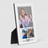 Aangepaste beste papa ooit 3 fotocollage wit fotoplaat (Zijkant)