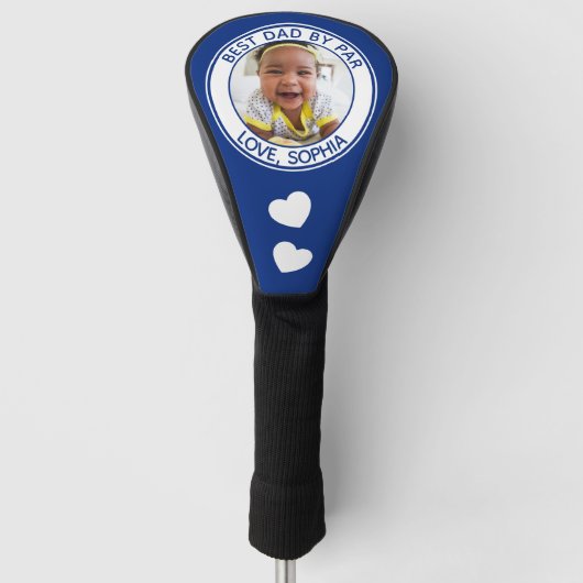 Aangepaste beste papa ooit door par blauw foto golfheadcover (Voorkant)