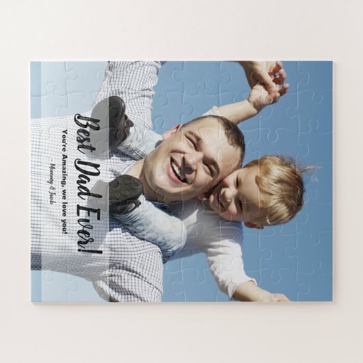 Aangepaste beste papa ooit! Foto Vaderdag Legpuzzel (Horizontaal)