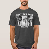 Aangepaste 'Beste Papa Ooit' Fotocollage Oprichtin T-shirt (Voorkant)