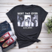 Aangepaste 'Beste Papa Ooit' Fotocollage Oprichtin T-shirt