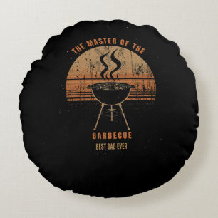 Aangepaste Beste Papa Ooit Grill Meester Retro Zon Rond Kussen