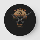 Aangepaste Beste Papa Ooit Grill Meester Retro Zon Ronde Klok (Voorkant)