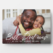 Aangepaste BESTE PAPA OOIT Moderne trendy script f Fotoplaat (voorkant)