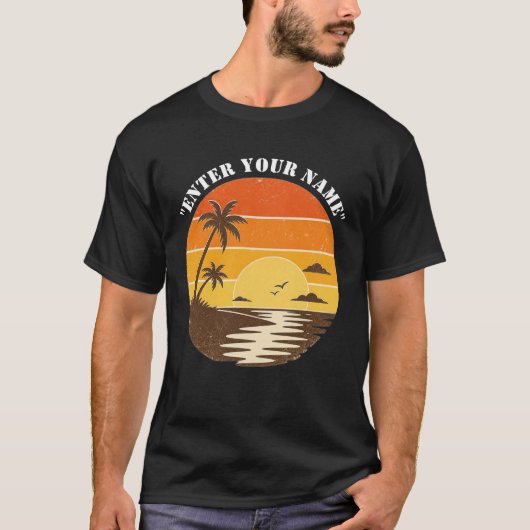Aangepaste Beste Papa Ooit Retro Zonsondergang Vad T-shirt (Voorkant)