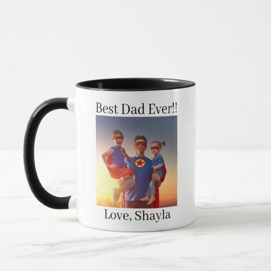 Aangepaste Beste Papa Ooit Superheld Vaderdag Mok (Links)