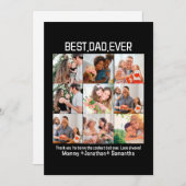 Aangepaste Beste Papa Ooit Vaderdag 9 Foto Collage Feestdagenkaart (Voorkant / Achterkant)