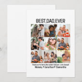 Aangepaste Beste Papa Ooit Vaderdag 9 Foto Collage Feestdagenkaart (Voorkant / Achterkant)